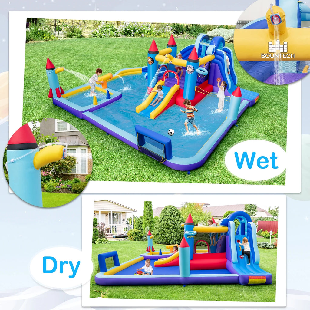 Inflatable Water Slide Park with 950W Blower S7824