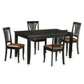 Black 5 Piece Faux Leather Dinette Set Y5061