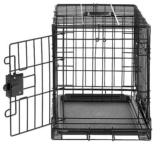 Foldable Metal Wire Dog Crate with Tray, 48 x 30 x 32.5 in, Black Y6052