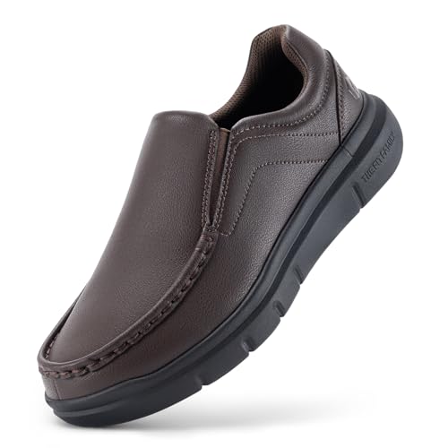 Black Leather Slip On Loafers U536308