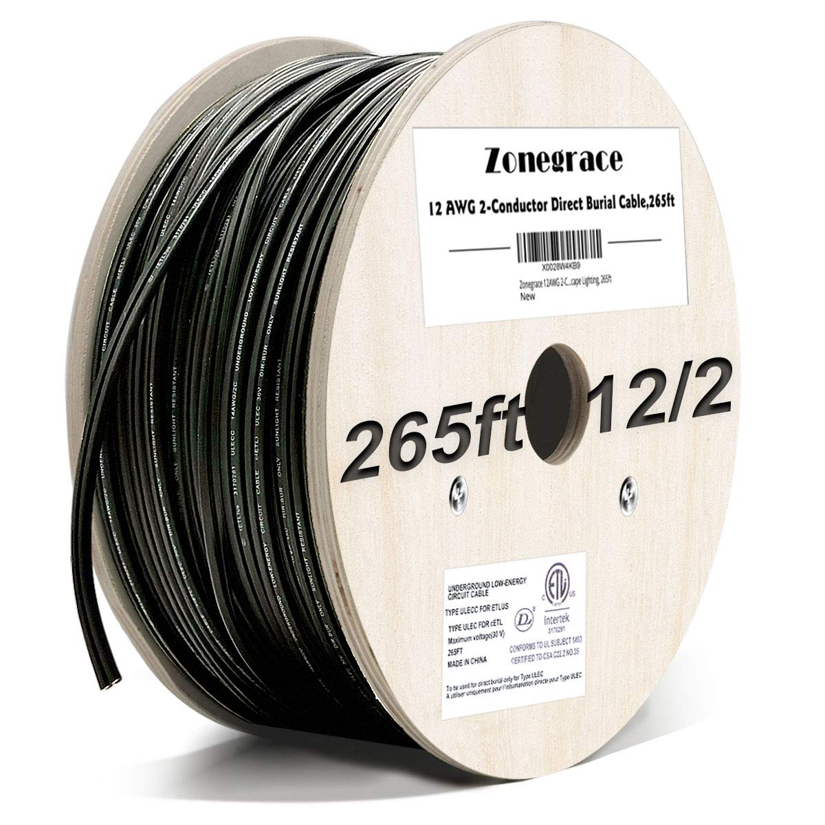 12AWG 2-Conductor 12/2 Direct Burial Wire, 265ft L173