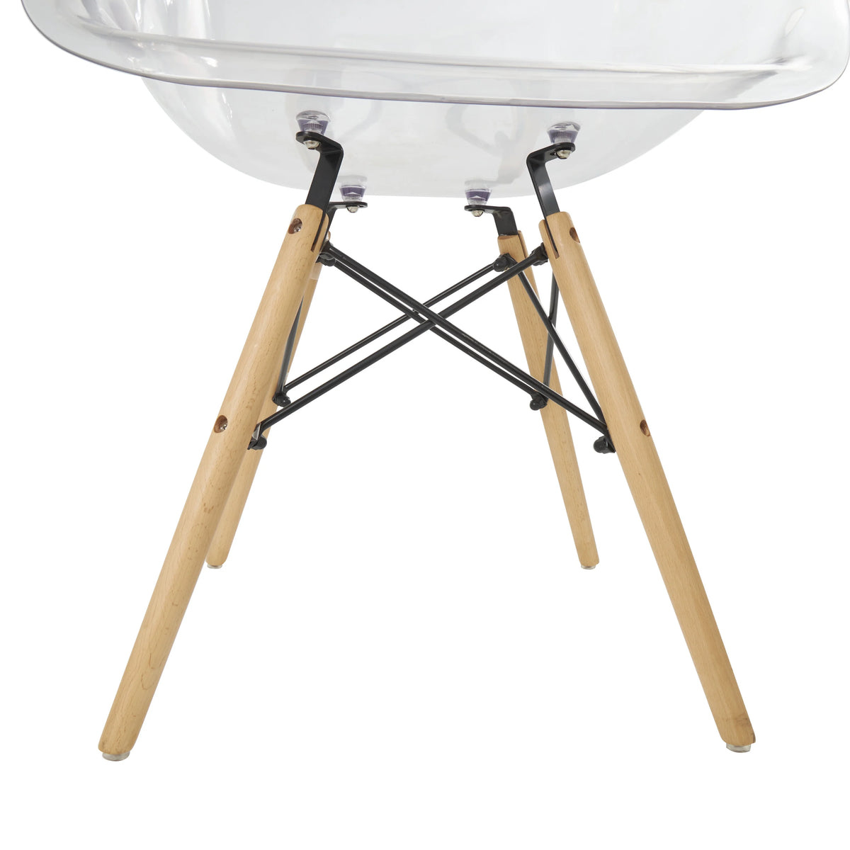 Clear Acrylic Lounge Chair with Wood Legs O295