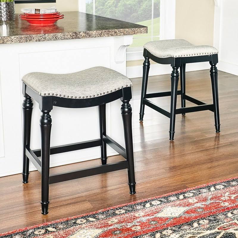 Black Saddle Seat Counter Stool I2863