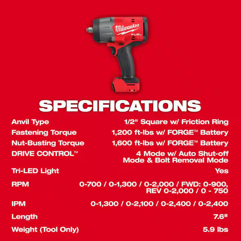 18V Lithium-Ion Brushless Cordless 1/2 in. Impact Wrench with Friction Ring and Brushless Grinder R616129