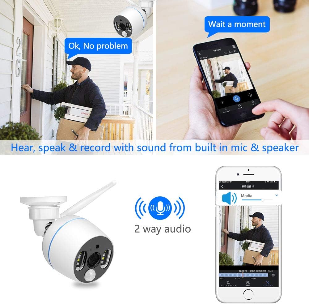 Wireless Security Camera System, 3MP, 2 Way Audio, 8CH, Color Night Vision, 2TB Hard Drive Q812726