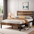 Queen Bed Frame with Wood Headboard and Footboard R121
