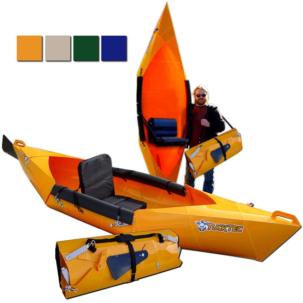 10 Ft Foldable Kayak Dark Yellow V6796