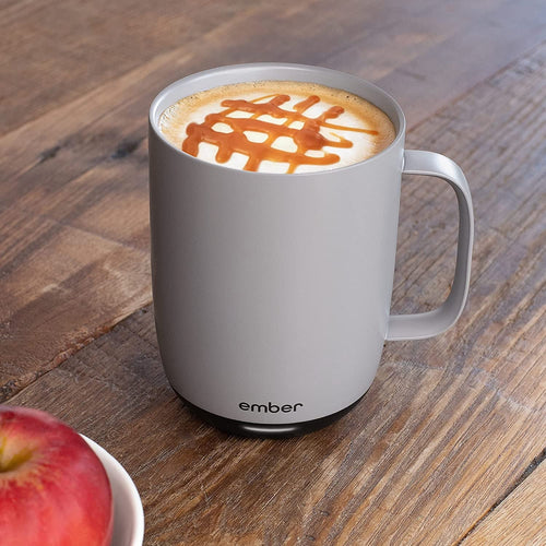 14 oz Grey Heated Coffee Mug with Splash-Proof Sliding Lid M312