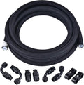 6AN PTFE Stainless Steel Braided Fuel Hose 10FT (5/16Inch ID) Pack of 2 Z9234