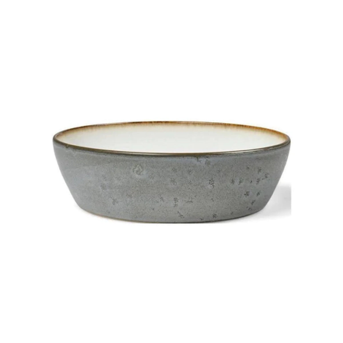 Stoneware Bowl Plate Deep 18cm Grey Cream P56135
