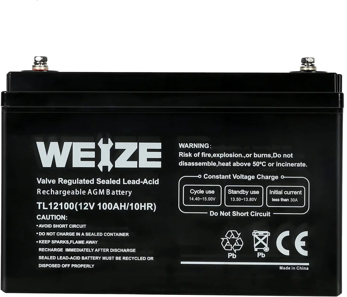12V 100AH Sealed Lead Acid Rechargeable Deep Cycle SLA AGM Battery B6684