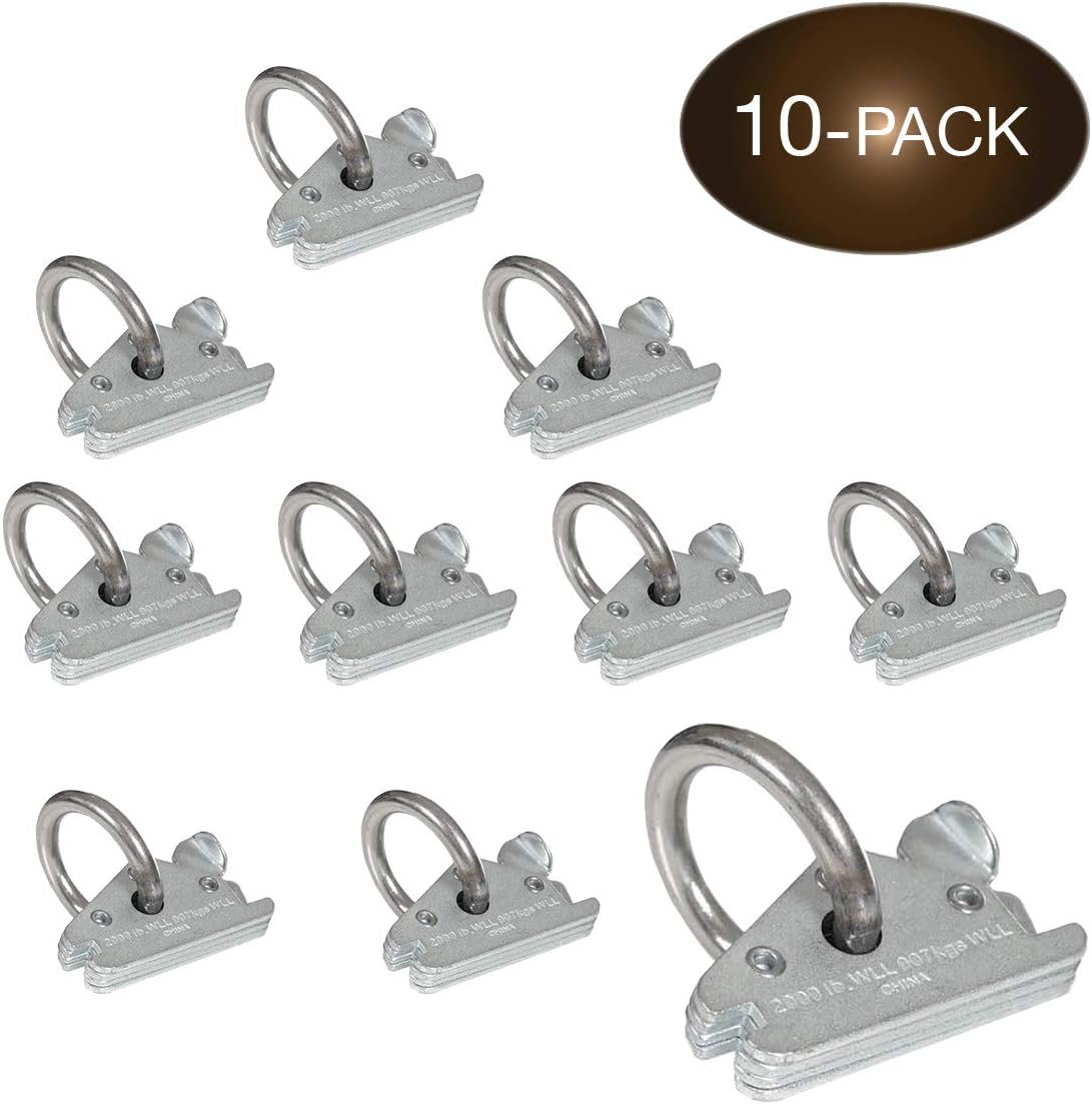 20 Heavy Duty Steel E-Track O-Ring Tie-Down Anchors with Spring Fittings G80456