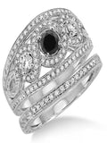 Black Diamond Trilogy Ring on 10k White Gold G600645