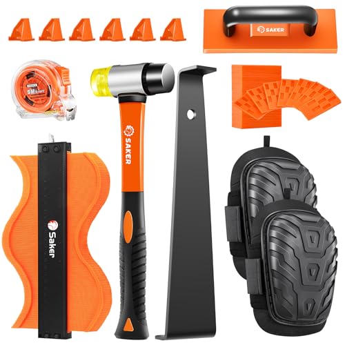 65-Piece Laminate Flooring Installation Kit with Spacers, Tapping Block, Pull Bar, Contour Gauge, Mallet, Tape Measure G724260