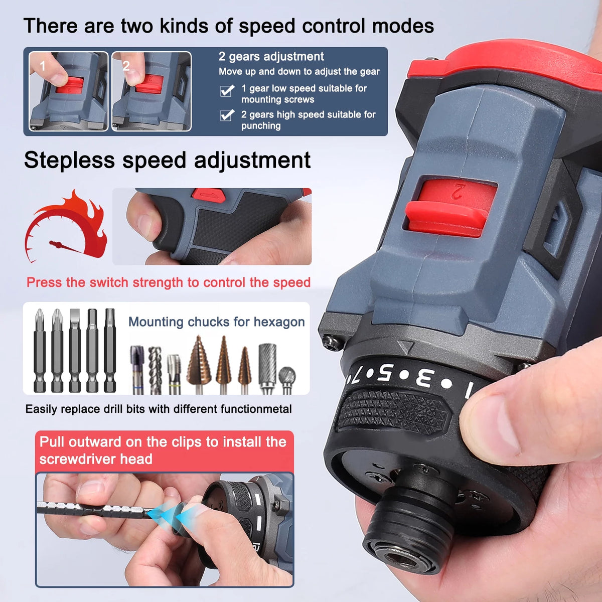 21V Brushless Motor Electric Screwdriver 55Nm Torque A886544