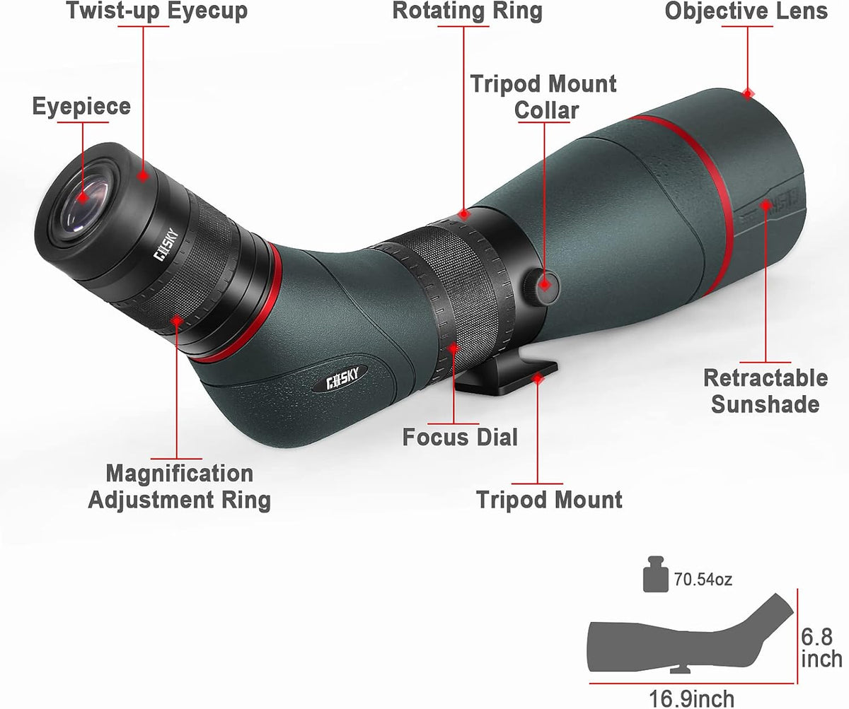 20-60x85mm ED Spotting Scope with Smartphone Adapter A8292