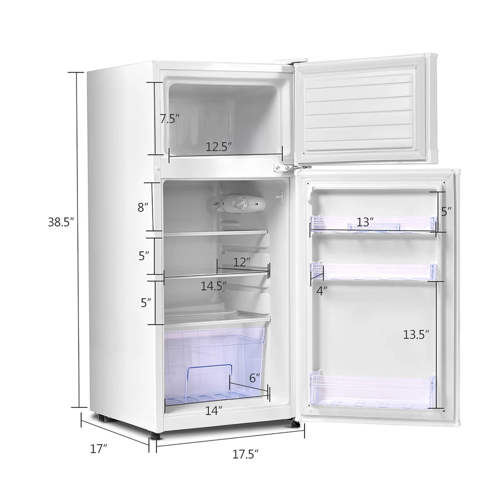 2 Doors 3.4 cu ft. Compact Mini Refrigerator Freezer A83244