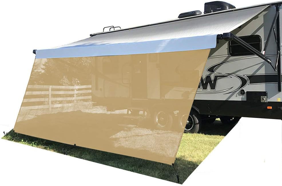Beige Mesh RV Awning Sun Shade Screen U184