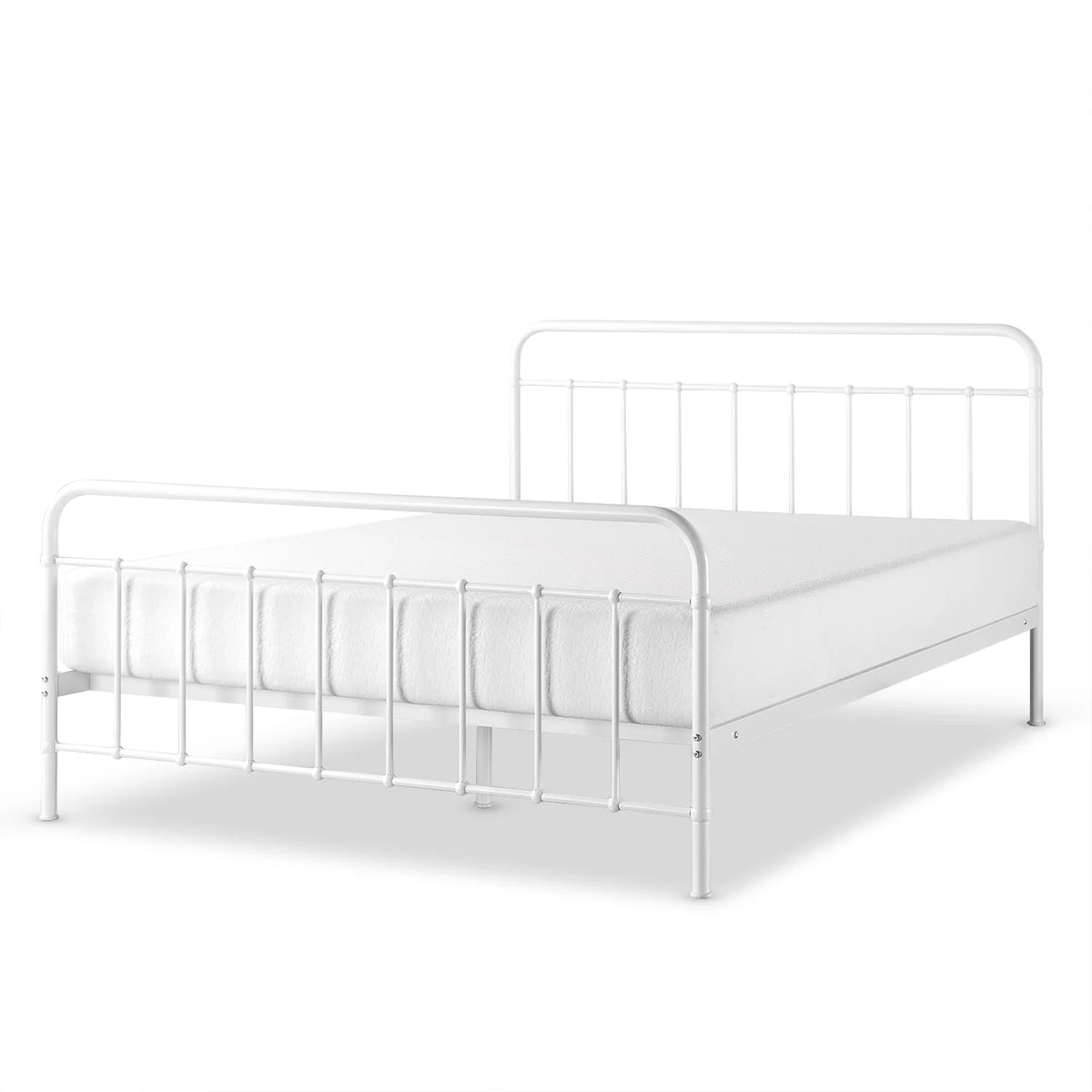 White Full Metal Platform Bed Frame S70958
