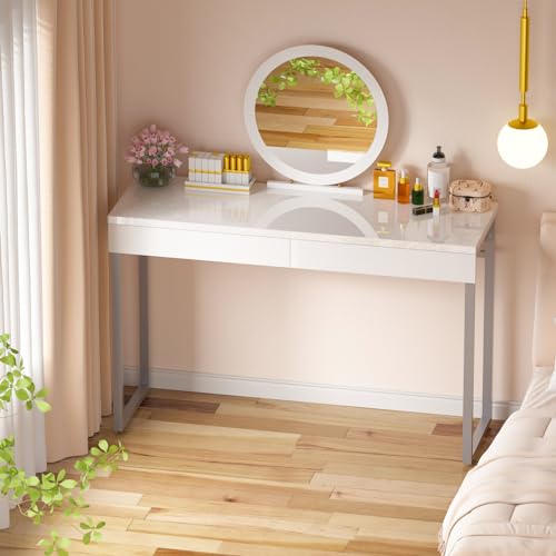 White Vanity Desk with 2 Drawers Z8191