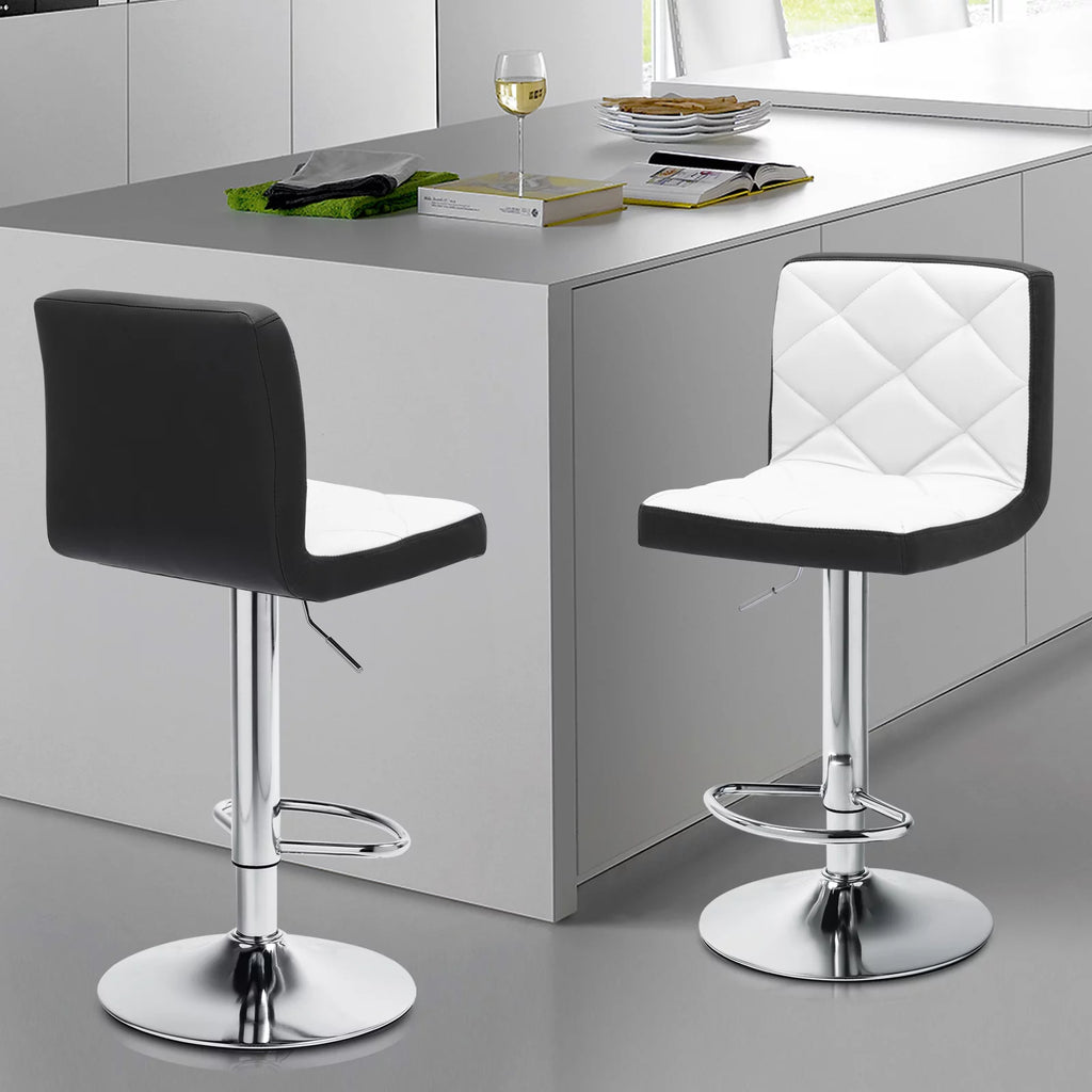 Set of 2 Faux Leather Adjustable Swivel Barstools G13321