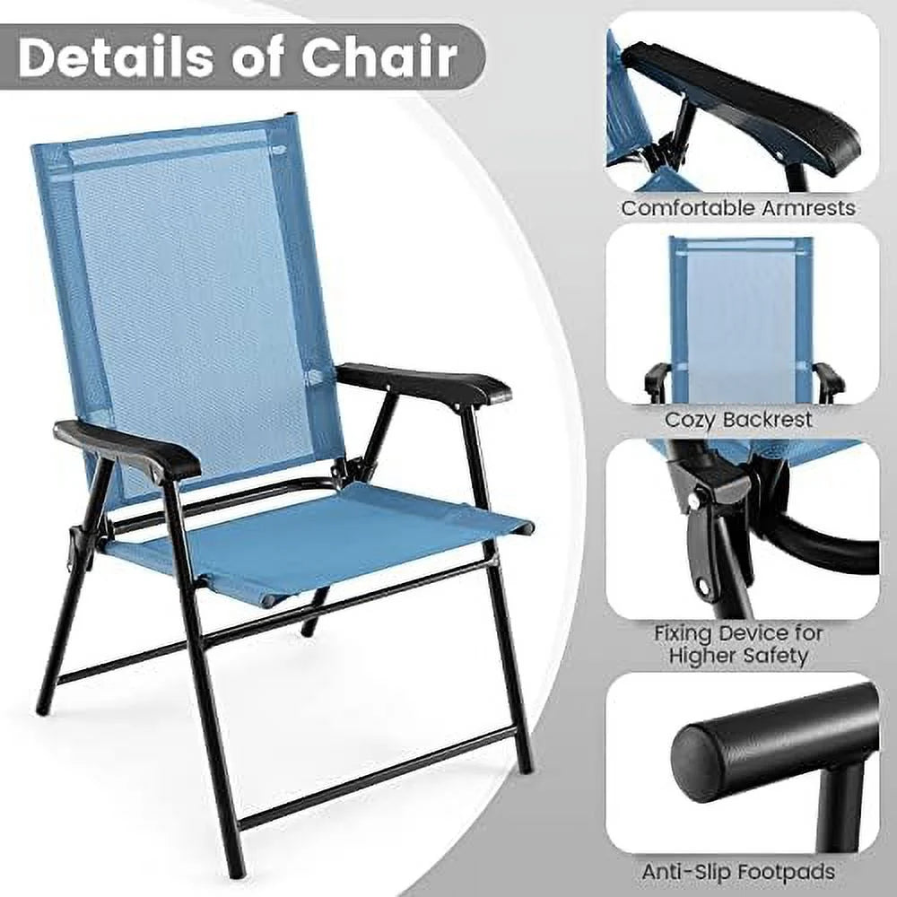 Turquoise Folding Patio Chairs Set of 2 M15765