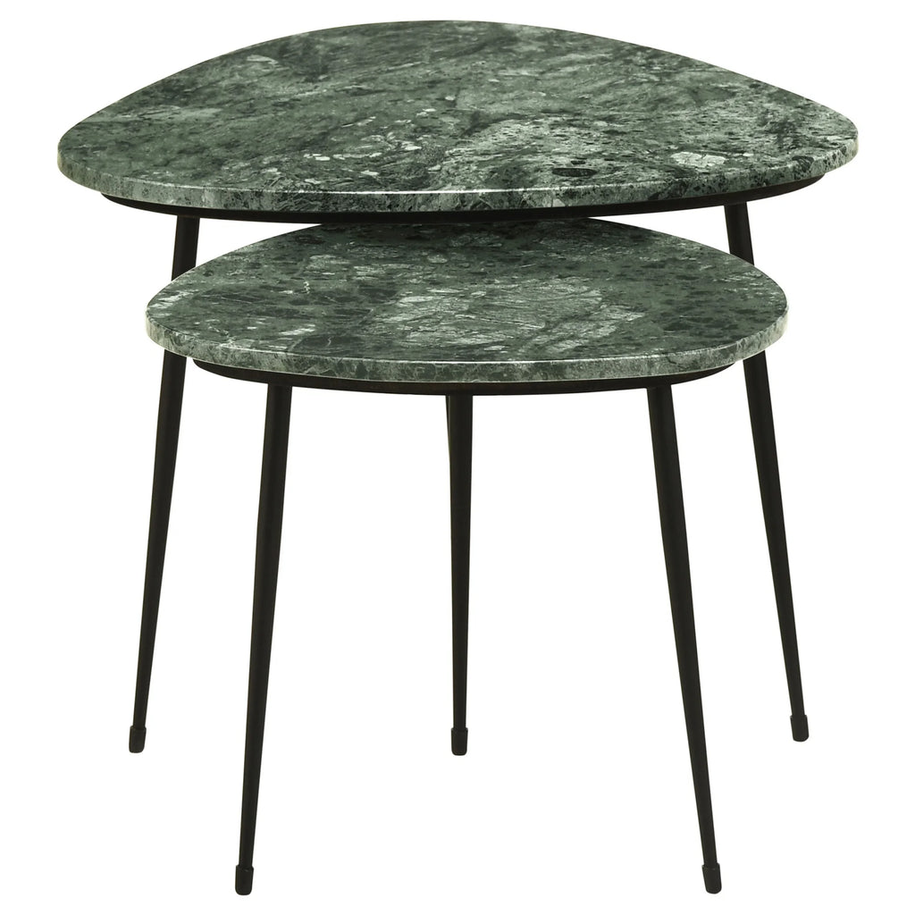 Metal Marble Top Nesting Table E177