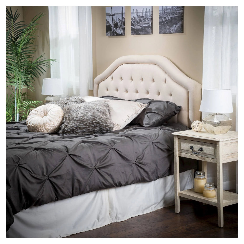 Beige Tufted California King Headboard V7326