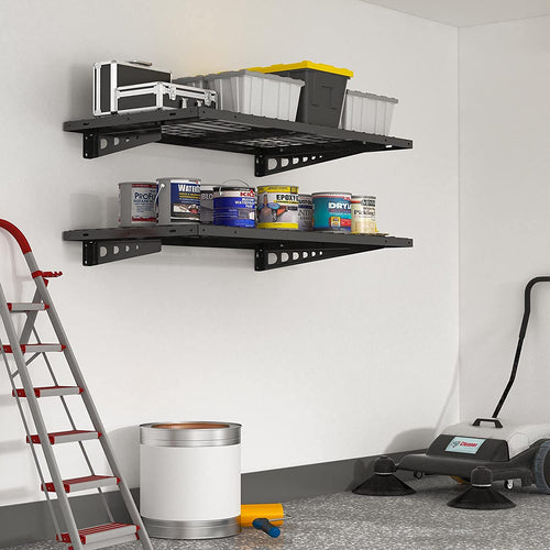 2x4ft Black Bike Storage Rack Wall Shelves, 2-Pack M571