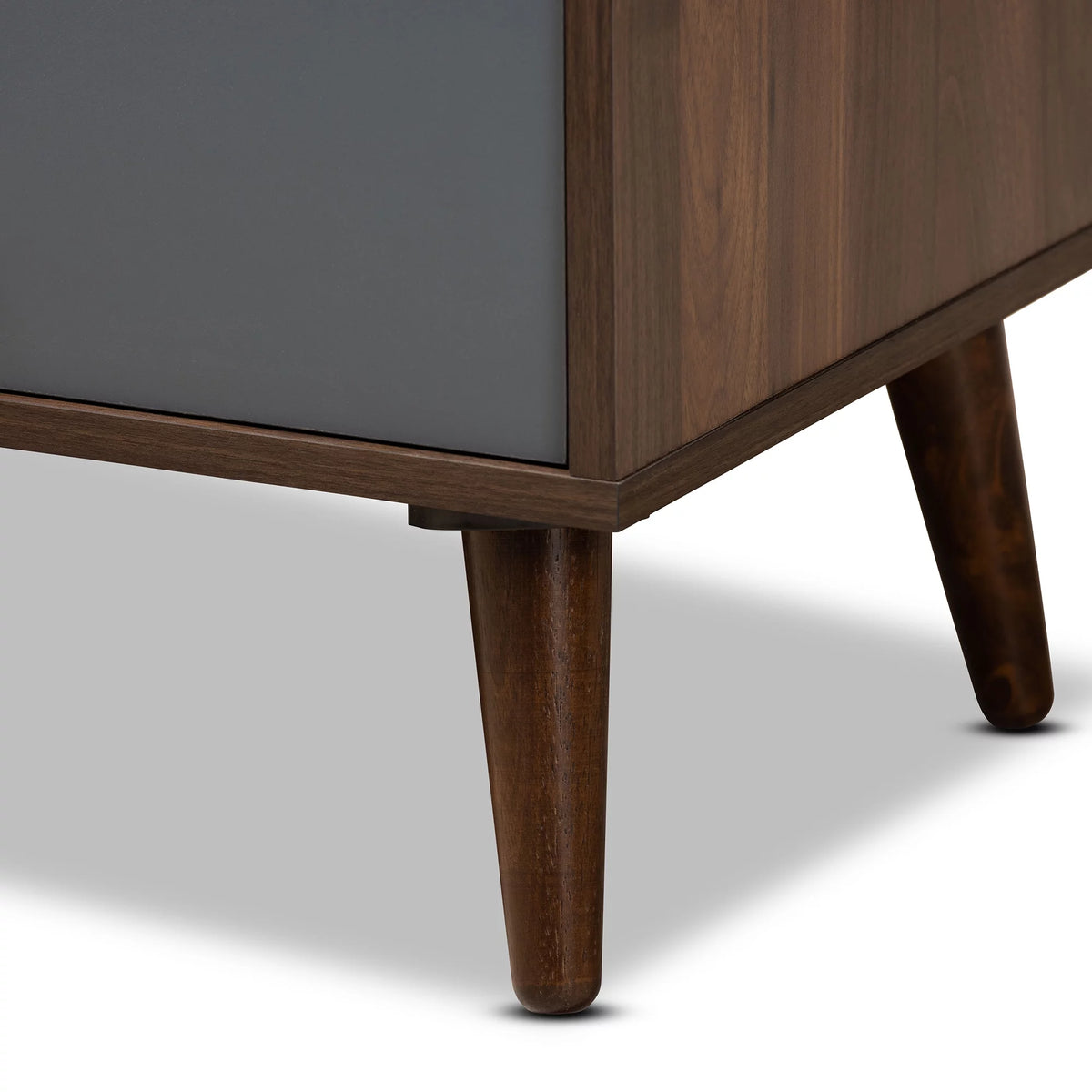 Two-Tone Grey and Walnut Brown Wood 1-Drawer TV Stand D99106
