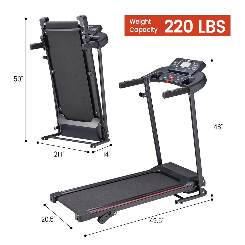 Foldable Treadmill with Incline 220lbs Black E2589