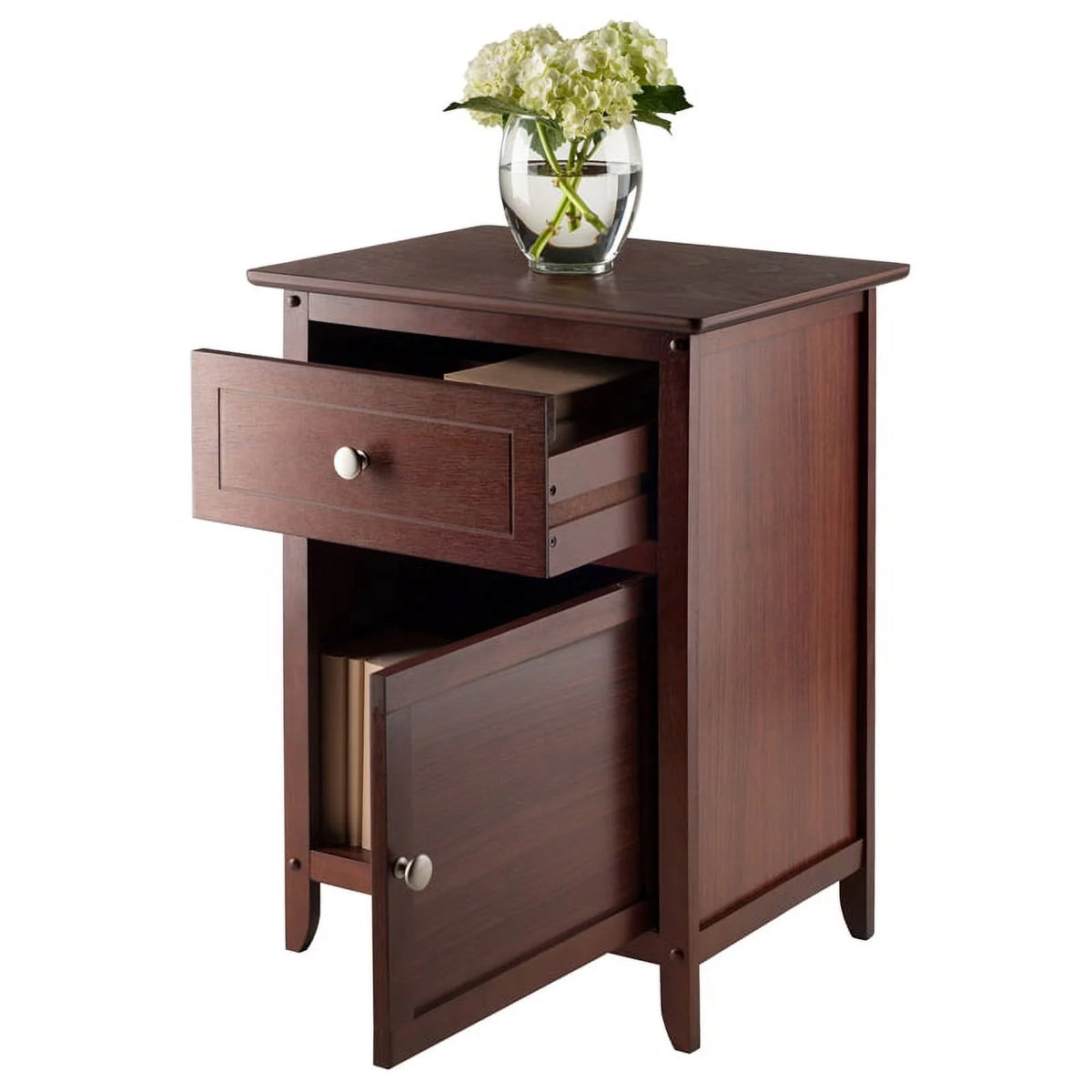 Set of 2 Antique Walnut Nightstand Y2456