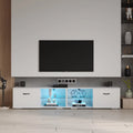White TV Stand with Double Aluminum Lamp S650