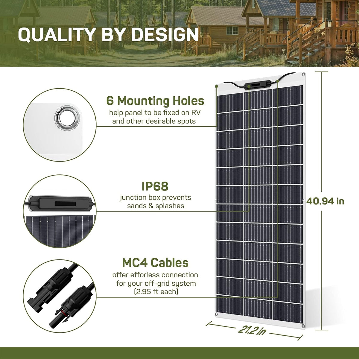 100W 12V Monocrystalline Flexible Solar Panel D8634