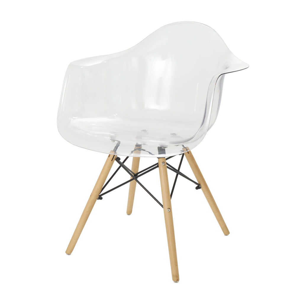 Clear Acrylic Lounge Chair with Wood Legs O295