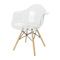 Clear Acrylic Lounge Chair with Wood Legs O295