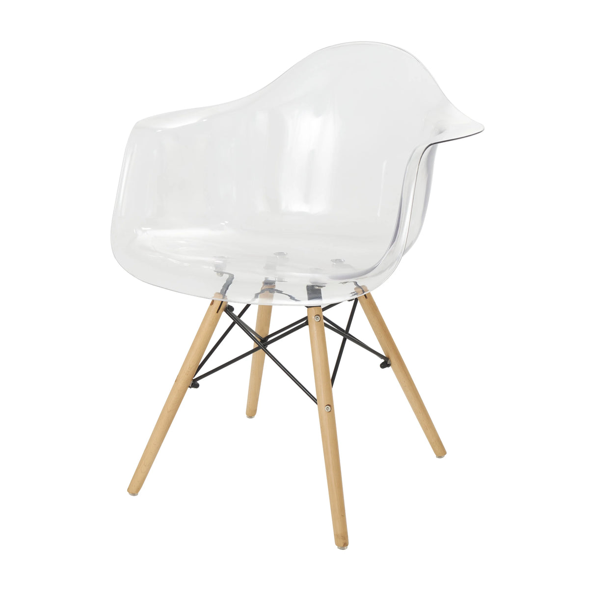 Clear Acrylic Lounge Chair with Wood Legs O295
