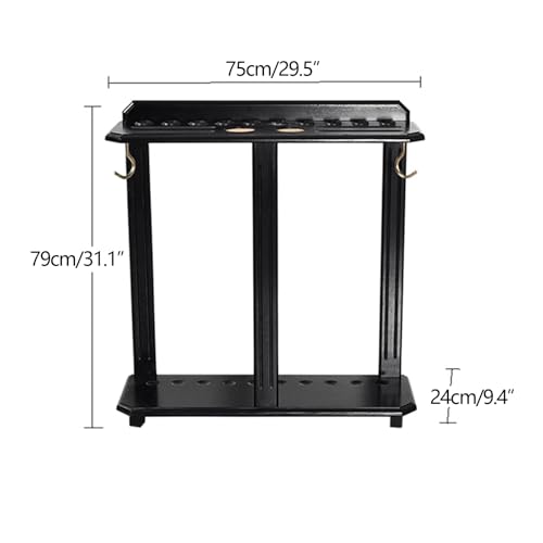 Freestanding Pool Cue Stand Rack Holds 10 Sticks Black Y535433