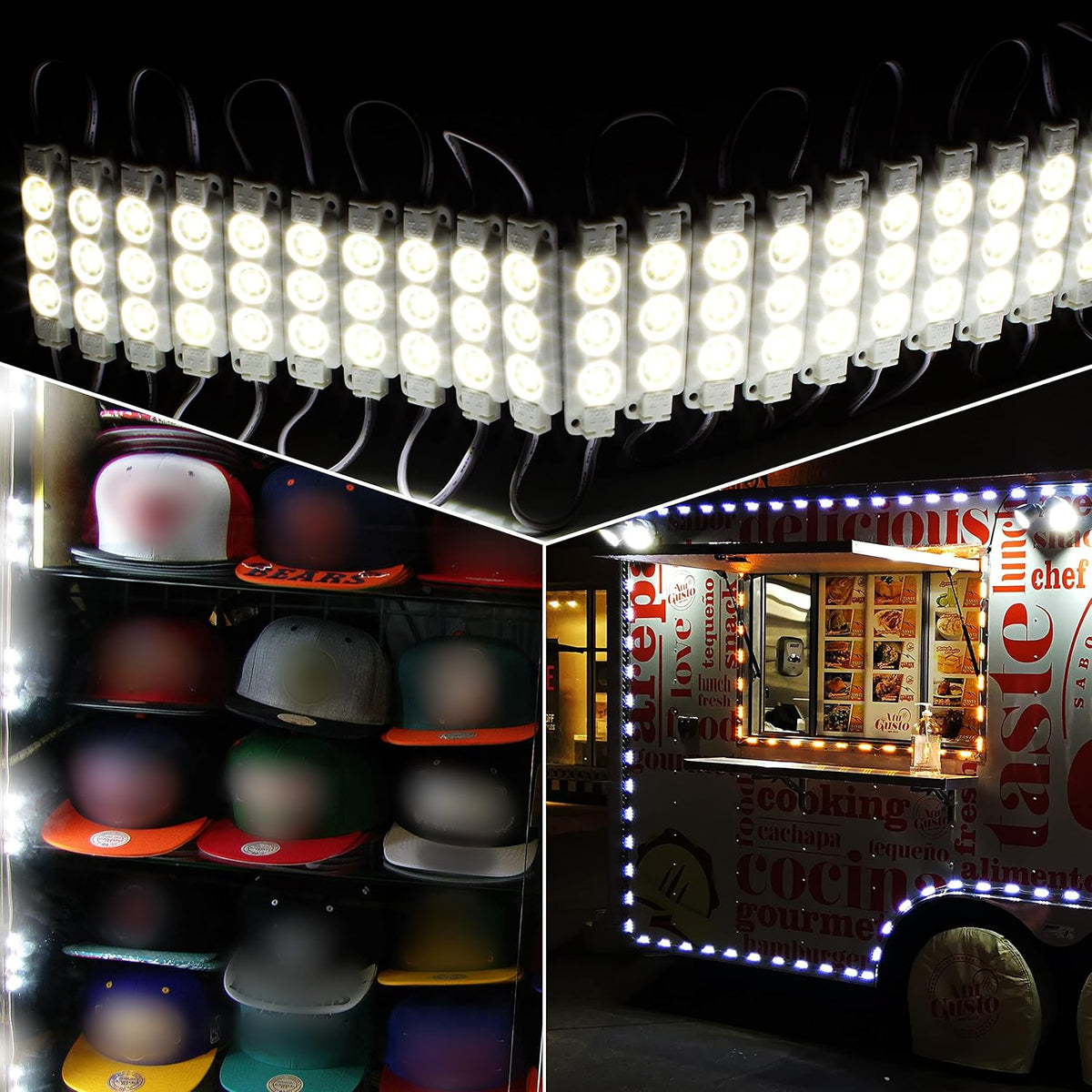 60ft Super Bright Pure White LED Module with UL 12v AC Power Supply L720
