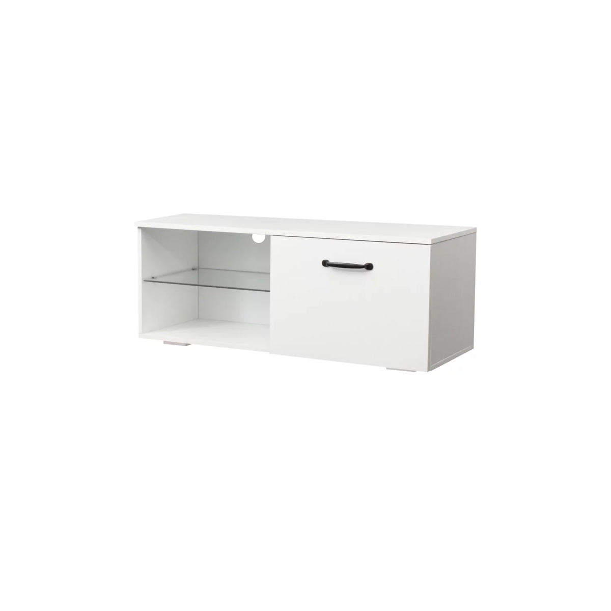 White TV Stand with Double Aluminum Lamp S650