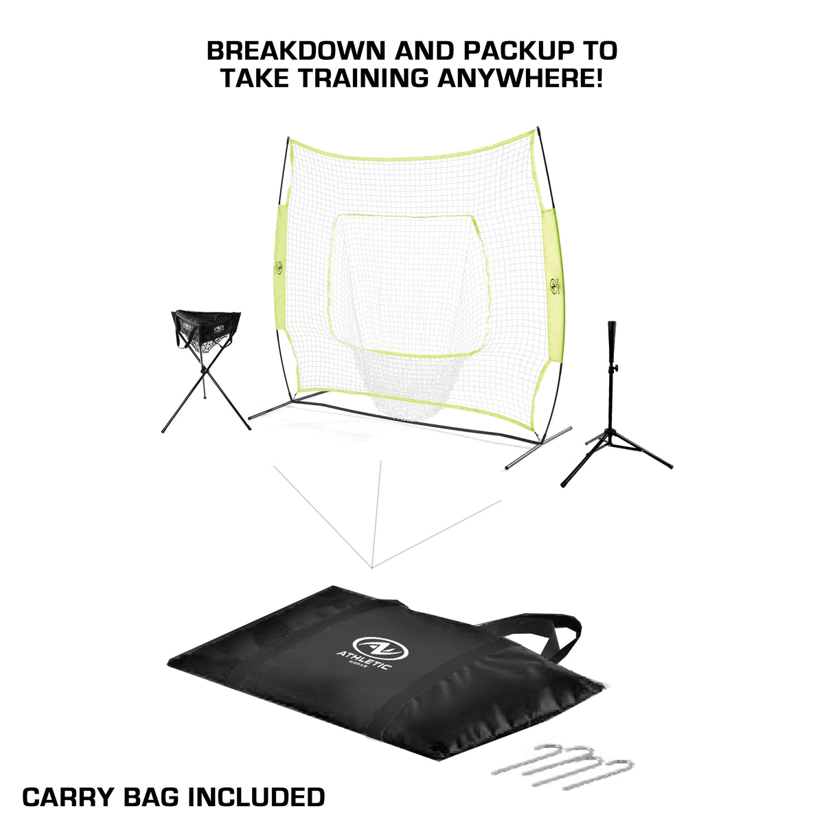 7ft x 7ft Training Net with Batting Tee and Carrying Case T900