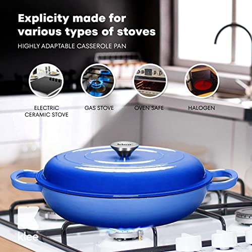 3.8 Quart Red Enameled Cast Iron Casserole Dish with Lid J6570