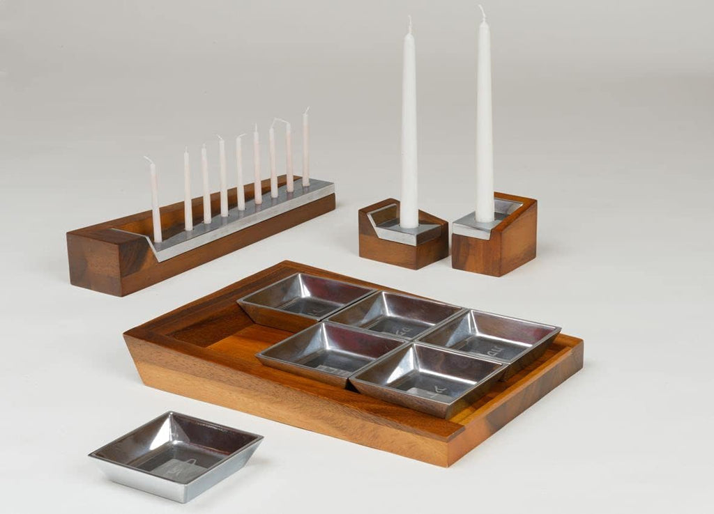 Wood and Alloy Seder Plate V68403