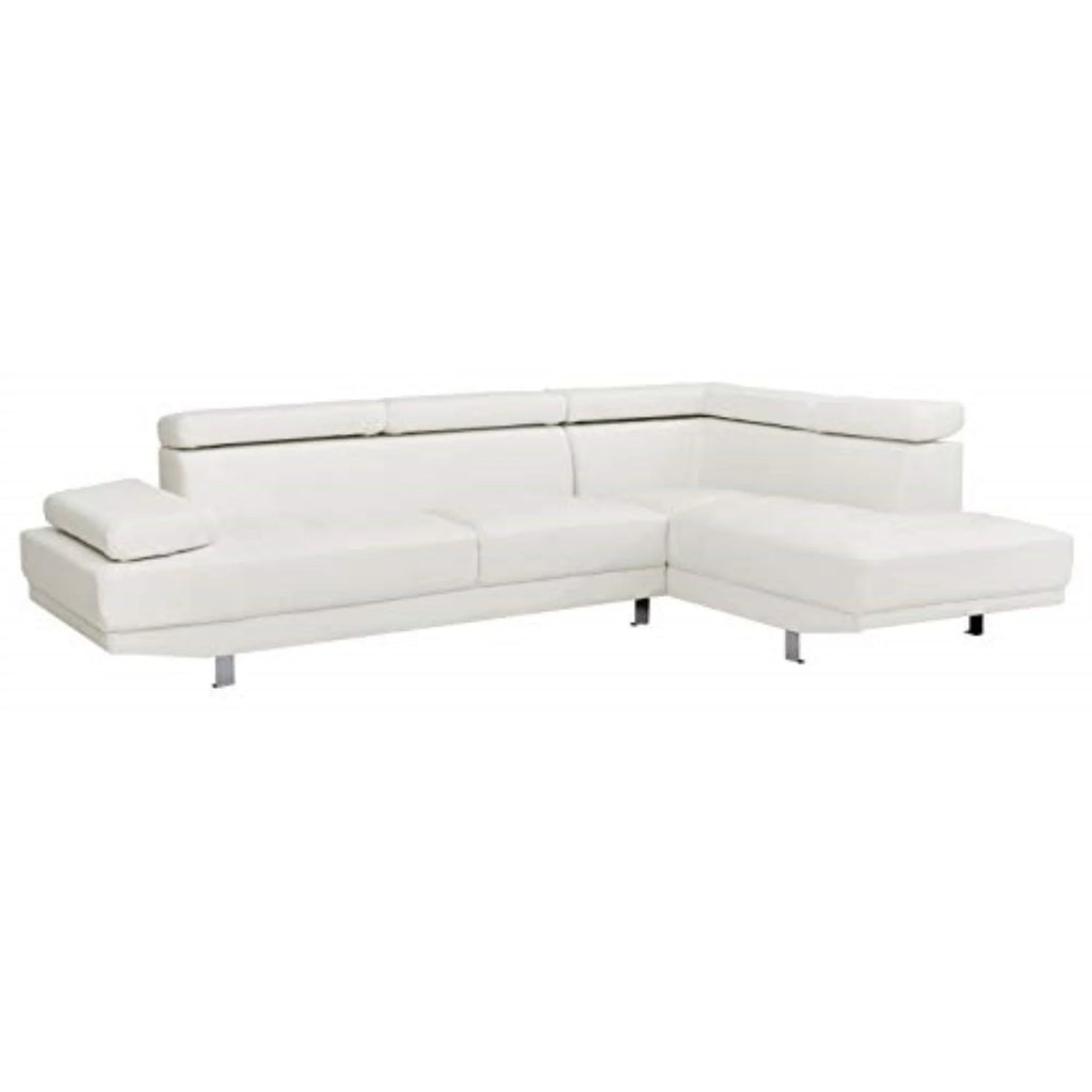 White Faux Leather Sectional Z748