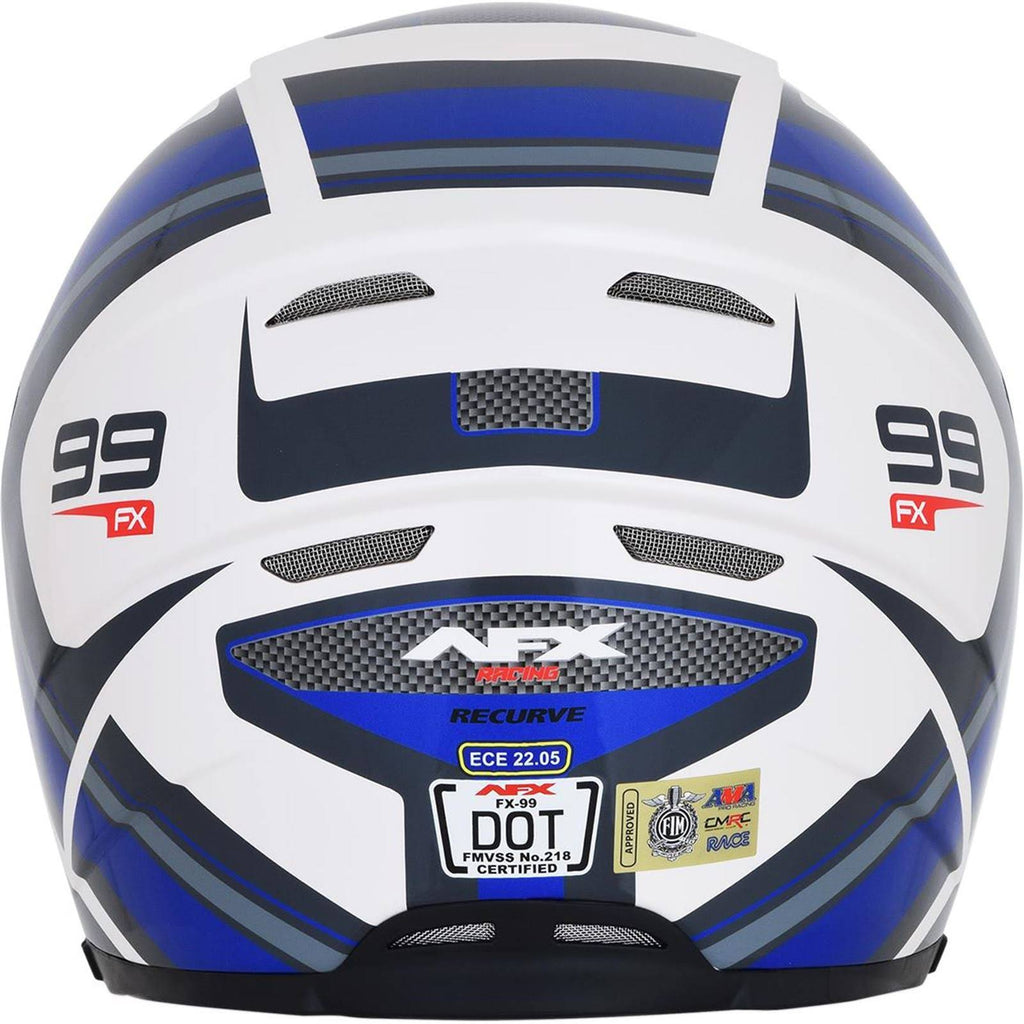 Pearl White/Blue Recurve Helmet A2606