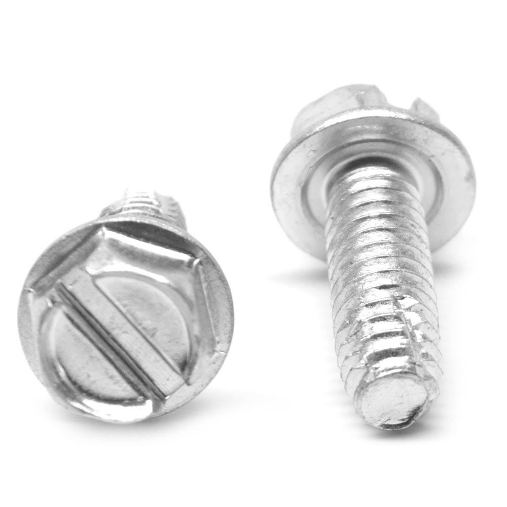 1/4x22-20 x 1 1/2x22 Coarse Thread Thread Cutting Screw Slotted Hex Washer Head Low Carbon Steel Zinc Plated Y1467