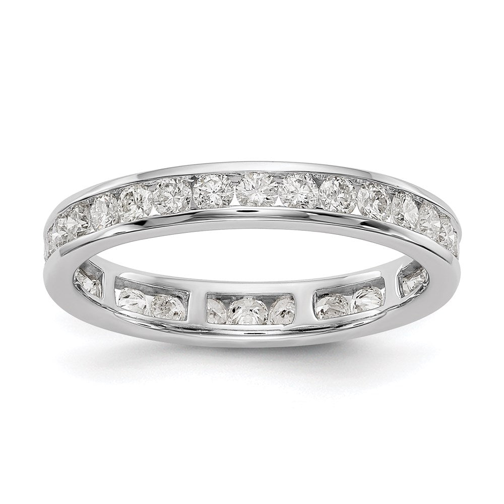 14K White Gold Diamond Eternity Ring Band Channel Set Size 9 W246