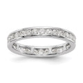 14K White Gold Diamond Eternity Ring Band Channel Set Size 9 W246
