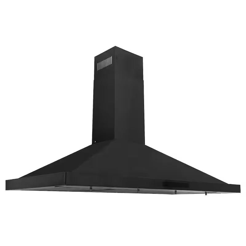 48 in. 400 CFM Convertible Wall Mount Range Hood in Black Stainless Steel with 2 Charcoal Filters O121917