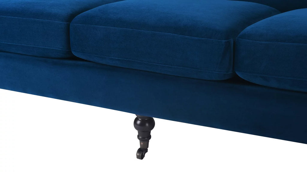 Navy Blue Sofa with Metal Casters I937341